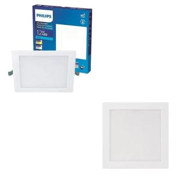 Imagem de 2 Luminária Plafon Led 12w Philips 3000k Bivolt 900lm Quad., Bivolt