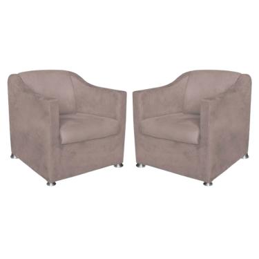 Imagem de Kit 4 Poltronas Bia Decorativa Reforçada Recepção Clinica Salão Sala De Estar Suede