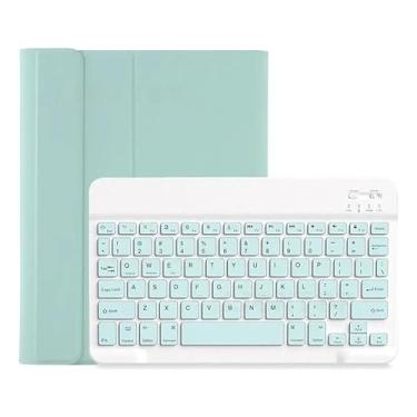 Imagem de Capa Para Tablet Com Teclado Bluetooth Para 5ª/6ª Geração,iPad Air1/Air2,iPad Pro 9.7 Polegadas (Verde Claro, Teclado comum)