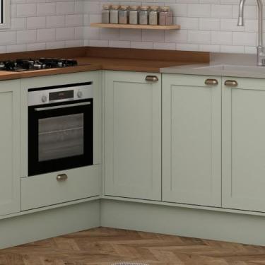 Imagem de Balcão de Cozinha Genialflex Iluminata Canto Reto Hortelã