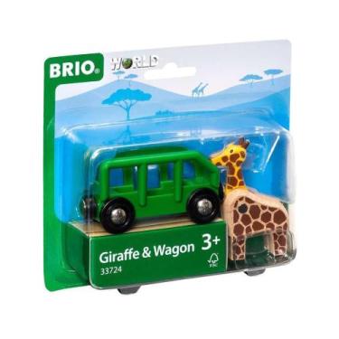 Imagem de MUNDO BRIO - 33724 - Girafa e Vagão: Acessório para Trem de Brinquedo 