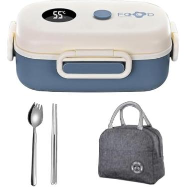 Imagem de Caixa Bento Com Visor Inteligente De Temperatura Luh Caixa Com Recipiente Luh Caixa Bento Térmica Adulto, B