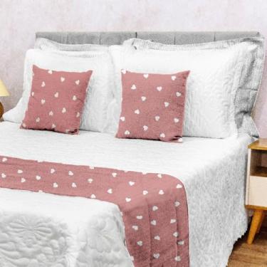 Imagem de Kit Decoração Peseira 3 Pçs Solteiro Piquet Luxo Cama Posta (AMORA)