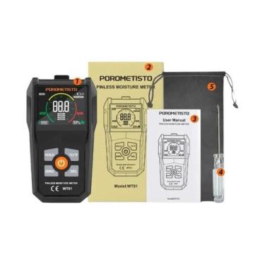 Imagem de Medidor De Umidade De Madeira Digital Sem Pinos Detector Indutivo Port