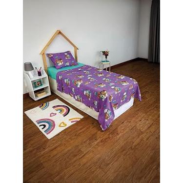 Imagem de Jogo de Cama Microfibra Solteiro Estampado Patrulha Canina Menina 1,40 m x 2,20