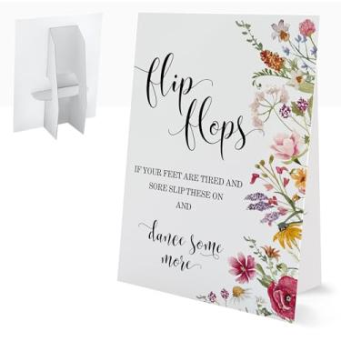 Imagem de Placa de chinelo, placas de casamento para cerimônias e recepções, decorações florais de chá de panela, decoração de chá de panela com suporte, suprimentos de pista de dança de casamento para festas