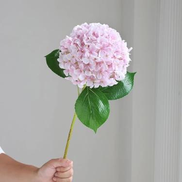 Imagem de Simulação de seda de flor de hortênsia estilo europeu, decoração para casa, arranjo de chão para casamento, flor de hortênsia grande (rosa)