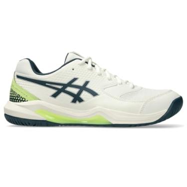 Imagem de ASICS Tênis masculino Gel-Dedicate 8 Pickleball, Creme/azul-petróleo tranquilo, 42