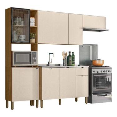 Imagem de Cozinha Compacta Plus Com Balcão Para Pia Freijó Soft - Kits Paraná - 