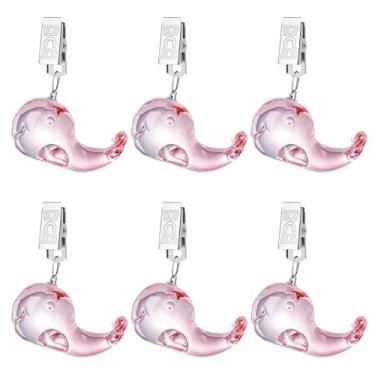 Imagem de LONGSHENG - SINCE 2001 - Pacote com 6 pesos de toalha de mesa com clipe, kit de pesos de toalha de mesa com pingente pesado com baleia de vidro para uso ao ar livre, jardim, festa, piquenique, capa de