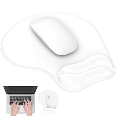 Imagem de Laokiiy Mouse pad com descanso de pulso de gel, suporte de pulso ergonômico e confortável para laptop, mouse para alívio da dor com base de poliuretano antiderrapante para escritório e casa