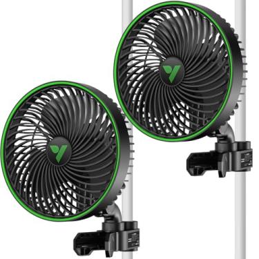 Imagem de VIVOSUN AeroWave E6 Gen2, ventilador de clipe de barraca de cultivo 15 cm, motor EC, controle inteligente, ventilador oscilante potente, temporizador local, IP54 à prova de intempéries, para