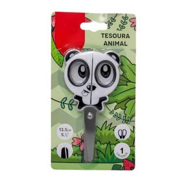 Imagem de Tesoura Escolar Infantil Baby Zoo 13cm Animais - Material Escolar (Panda)