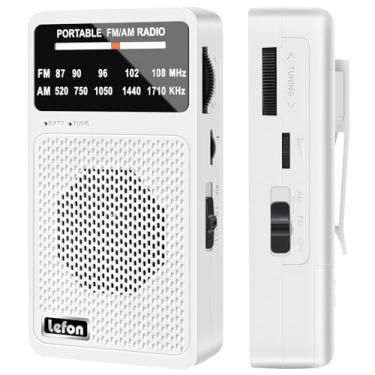 Imagem de TRELC Rádio portátil AM FM, rádios de bolso com excelente recepção, entrada para alto-falante e fone de ouvido, mini rádios transistores operados por bateria com clipe traseiro para uso interno