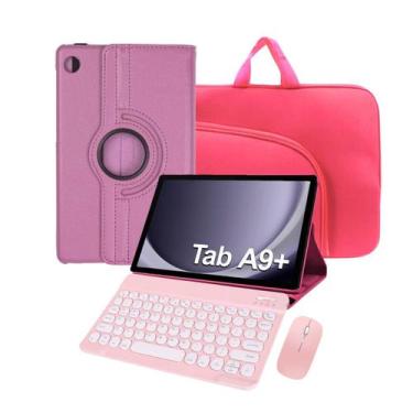 Imagem de Kit Capa Giratória p/ Tablet Samsung Galaxy A9 Plus c/ Luva + Teclado 