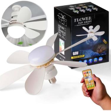 Imagem de Ventilador de Teto com Lâmpada LED E27 40W - Silencioso, Moderno e com Controle Remoto (42cm)