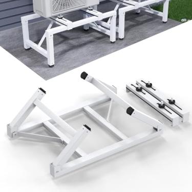 Imagem de BJADE'S Mini suporte de solo dividido pré-montado para bomba de calor de condicionadores de ar sem dutos de condensador 9000-36000 BTU, sem montagem, fácil de usar, 181 kg (branco)