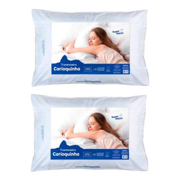 Imagem de Kit 2 Travesseiros 50x70cm Suporte Firme Carioquinha Salehtex