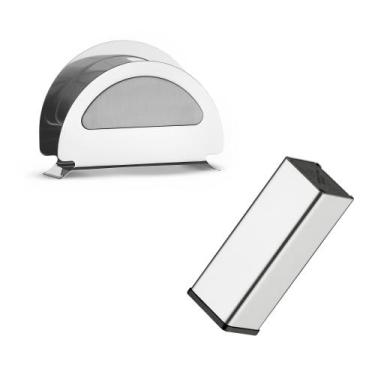 Imagem de Kit Porta Guardanapos em Inox com Paliteiro Utility em Aço Inox Tramon
