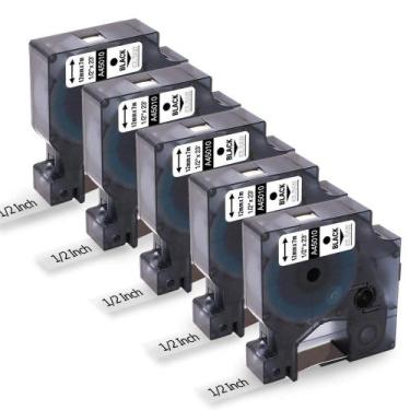 Imagem de Pacote com 5 fitas de etiquetas que substituem o Dymo 45010 S0720500 1
