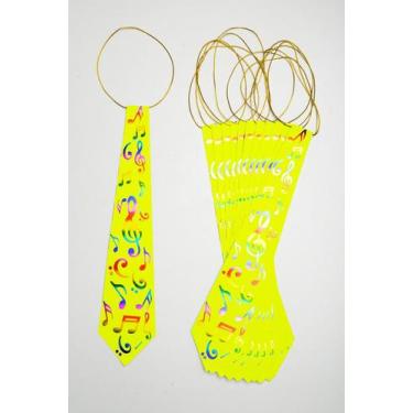 Imagem de Gravata Musical Pacote Com 12 - Festas e Fantasias, Amarelo