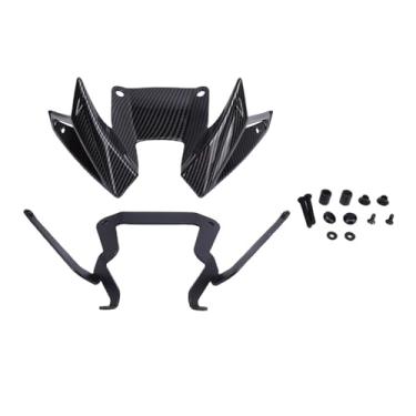 Imagem de Fabater Motocicleta Spoiler Frontal Winglet, Aumente a Extensão Estabilidade de Pilotagem do Descendente Aerodinâmica de Defletor de Defletor de Defletor Frente para CB500 2024 (Estilo de fibra de