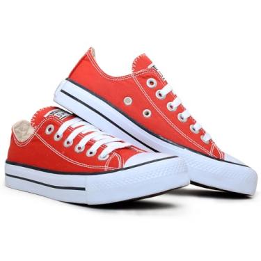 Imagem de Tenis Casual Feminino Masculino All Kalum Star Vulcanizado Confortavel Sola Reta (VERMELHO, BR, Adulto, Numérico, 37)