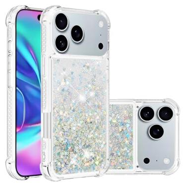 Imagem de Eilkmcre Capa para iPhone X7 Pro Max, capa de silicone TPU macio transparente com glitter brilhante brilhante para mulheres e meninas à prova de choque para iPhone X7 Pro Max, prata