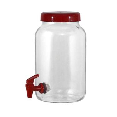 Imagem de Suqueira Barrica Vidro Multiuso 3,2L Tampa Color Vermelho - Gastrobel