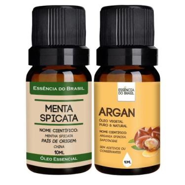 Imagem de Kit Óleo Essencial Menta + Óleo Vegetal Argan 10ml - Brasil - Essência