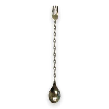 Imagem de Colher Bailarina Aço Inox C Mini Garfo Drinks Bebidas 30cm - Frigo