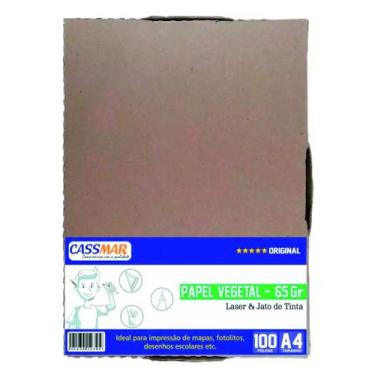Imagem de Papel Vegetal A4 210x297mm 65g Caixa Com 100 Folhas - Cassmar 