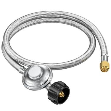 Imagem de Regulador de propano de 1 m com mangueira, mangueira reguladora de grade a gás de baixa pressão de 0-1psi, adequada para Weber Genesis/Summit Grill/Blackstone 71 cm e 91.4 cm Griddle/Charbroil