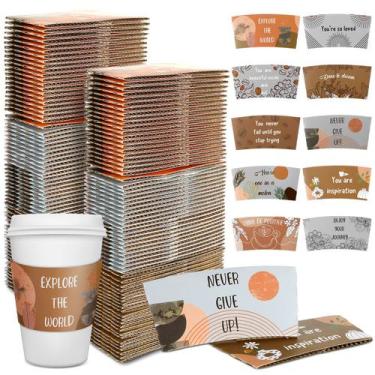 Imagem de Mangas para xícaras de café Dingion, pacote com 500 unidades de papelã