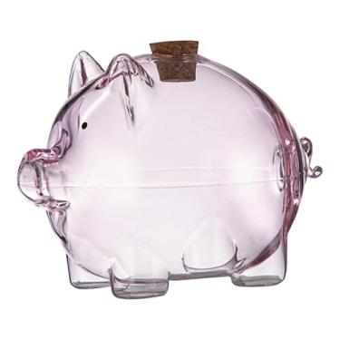 Imagem de Ｂｅｓｇａ Cofrinho de vidro borossilicato adorável e versátil para grãos de, altura 6 cm, abertura de 0,39 pol, Rosa