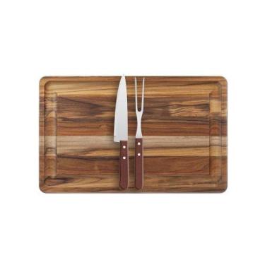 Imagem de Kit Churrasco Tábua De Carne Com Garfo E Faca - Stolf