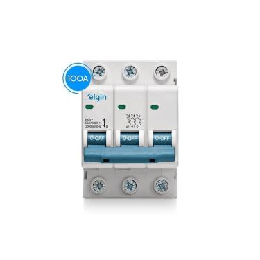 Imagem de Mini Disjuntor 6KA MCB DP6-3C100 Tripolar 100A 3 Polos Bivolt