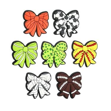 Imagem de 7 peças de contas focais de silicone para esportes com laço, bola de silicone, bola de vôlei, contas espaçadoras soltas, contas de borracha com orifício grande, para adultos, canetas, joias, joias