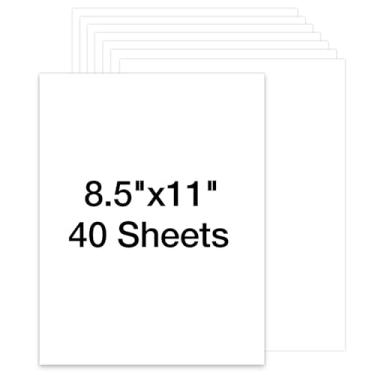 Imagem de Pacote com 40 cartolina em branco 21 x 28 cm de espessura, 200 gsm/34 kg, cartolina pesada para impressora, cartões postais, convite de casamento, cartão de agradecimento, papel fotográfico (branco)