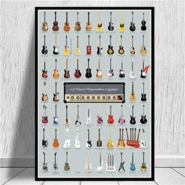 Imagem de Pôster De Música De Guitarra Impressão Em Canvas Arte De Parede Para D