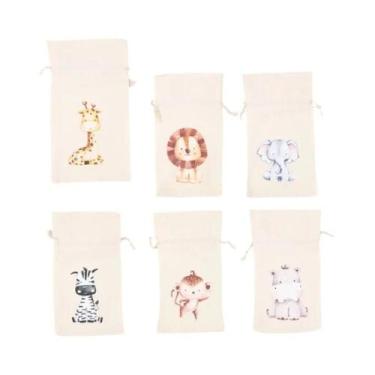 Imagem de Bolsas De Presente De Algodão E Linho Com Dinossauro E Unicórnio Para 