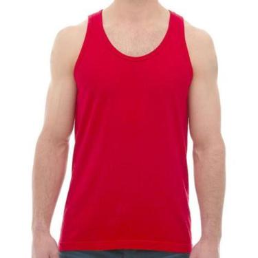 Imagem de Regata masculina camiseta 100% algodão camisa lisa vermelha - Profit