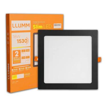 Imagem de 2X Painel Slim Led 18W Plafon 21X21Cm Embutir Quadrado Alumí