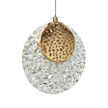 Imagem de Luminária Pendente Raquete Led Acrílico Dourado 5W Bivolt