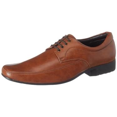 Imagem de BATA Sapatos masculinos Oxford de couro marrom com cadarço | Formais confortáveis e casuais para homens | Palmilha acolchoada, sola durável | Estilo Derby, ajuste largo, terno, igreja, escritório