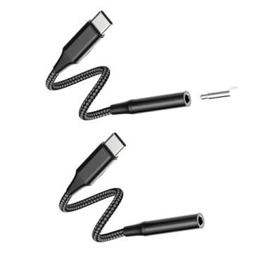 Imagem de Adaptador de áudio USB C para 3,5 mm para iPhone 16 15 Pro Max para fones de ouvido Apple (pacote com 2) cabo conector auxiliar compatível com Samsung DAC com fio carro fêmea Galaxy acessório para