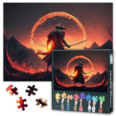 Imagem de Puzzles for Adults 1000 Pieces - Samurai Wields a Katana Jigsaw Puzzles | Japanische Samurai Premium 1000 Piece Puzzle for Adults Home Decor 27.5" x 19.6"/70 * 50cm