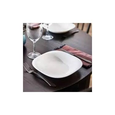 Imagem de Jogo 6 Pratos Fundo Opalino Quadrado 21cm - Plasvale Glass