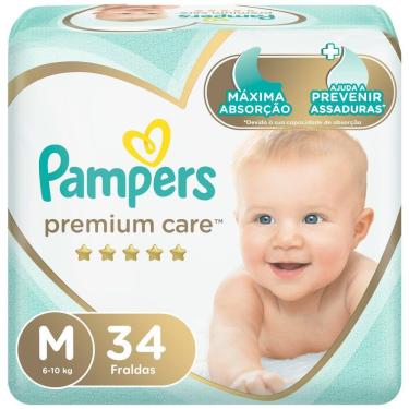 Imagem de Fralda Pampers Premium Care Tamanho M Pacote Mega 34 Fraldas Descartáveis