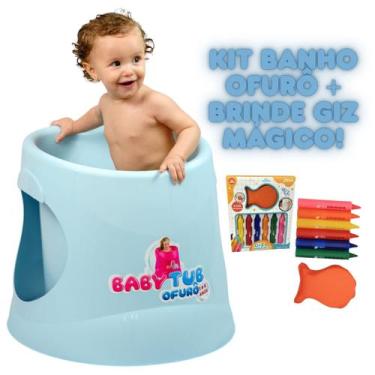 Imagem de Banheira Babytub Ofuro 1 À 6 Anos Ergonômico AzulBRINDE